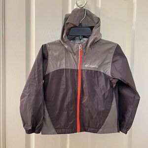 Columbia Glennaker Hooded Rain Jacket Windbreaker Shell Gray Boys Size XXS 4-5